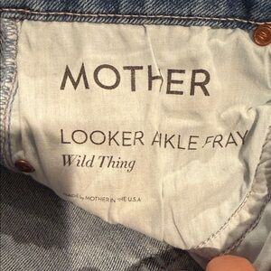 MOTHER Looker Ankle Fray Wild Thing Jeans - Light Blue